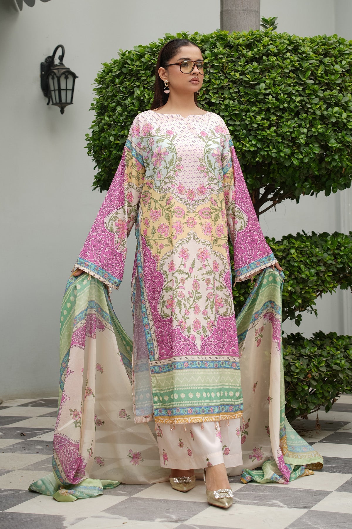 Maryams | Lawn Edit 26 | Lily - Luxury Dress - available at Maria Faisal in UK and USA.