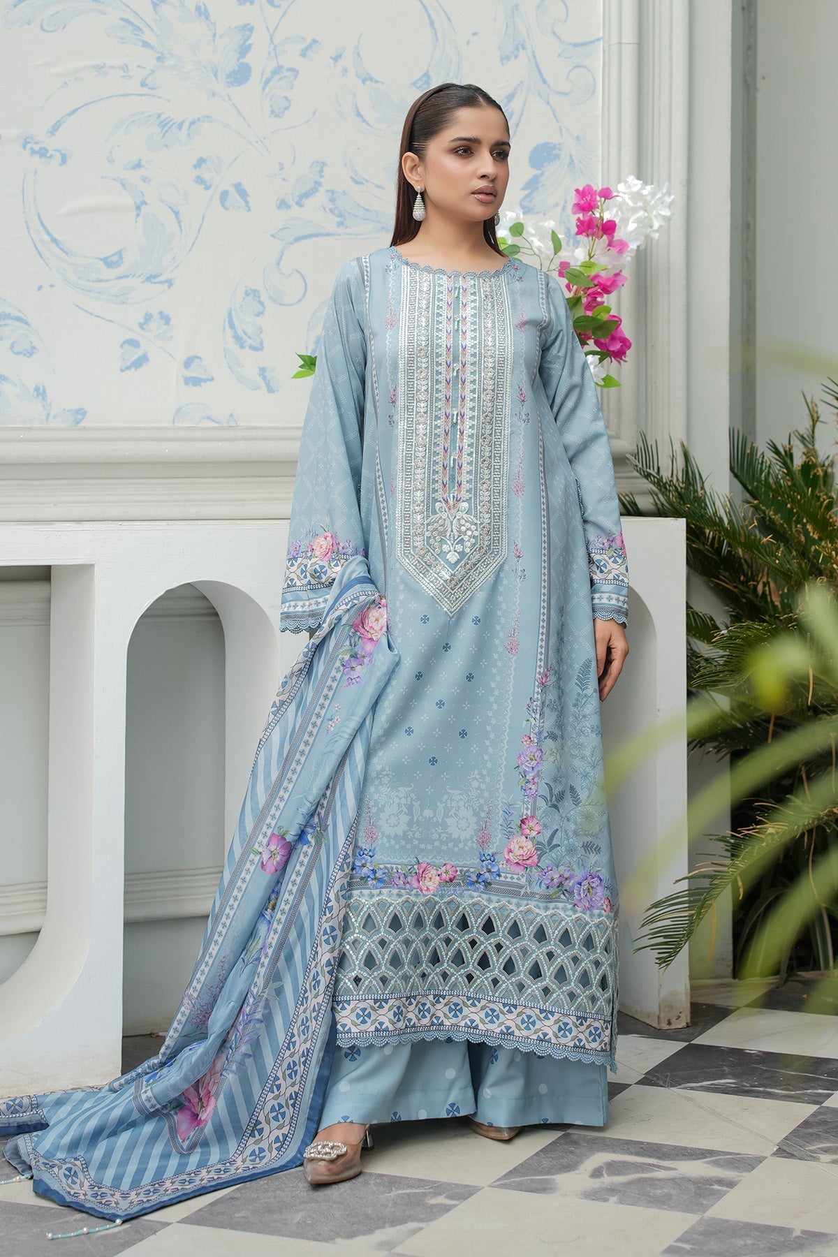 Maryams | Lawn Edit 26 | Petal - Luxury Dress - available at Maria Faisal in UK and USA.
