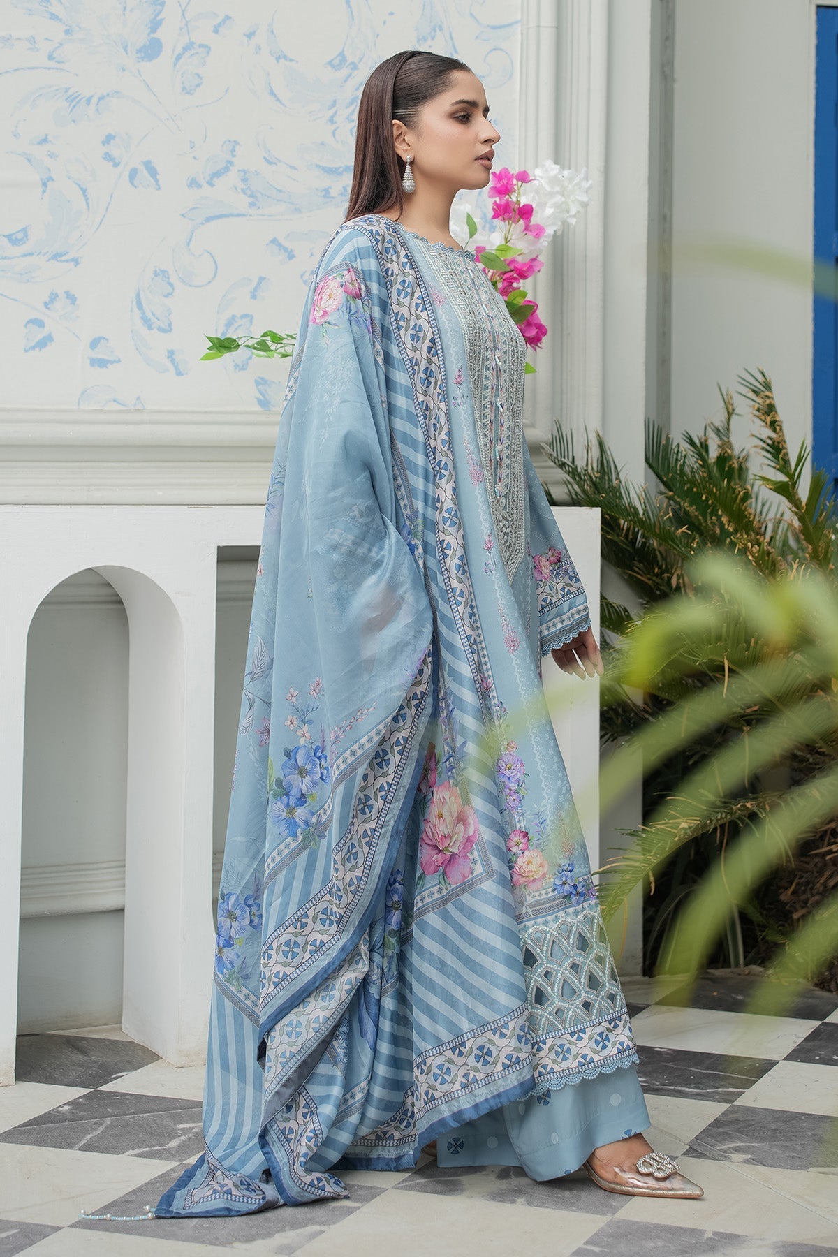 Maryams | Lawn Edit 26 | Petal - Luxury Dress - available at Maria Faisal in UK and USA.