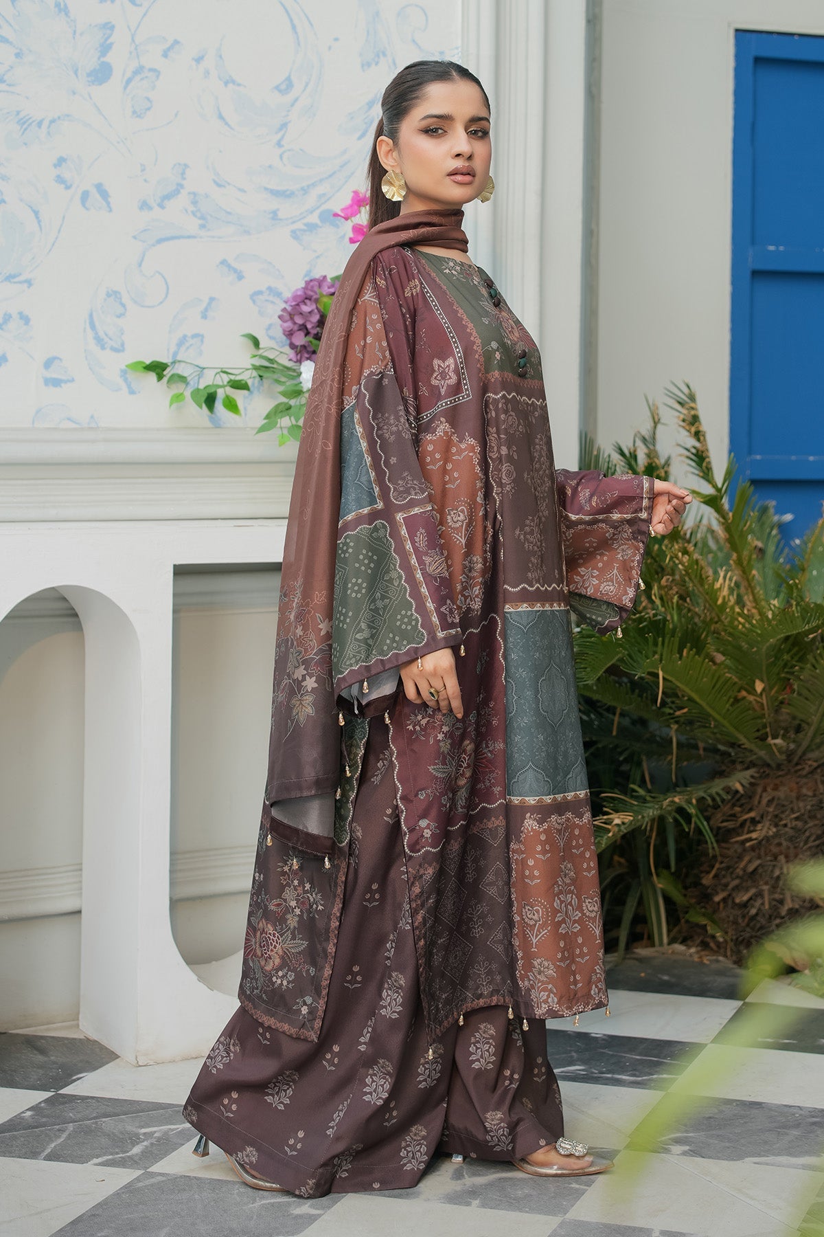 Maryams | Lawn Edit 26 | Basil - Luxury Dress - available at Maria Faisal in UK and USA.