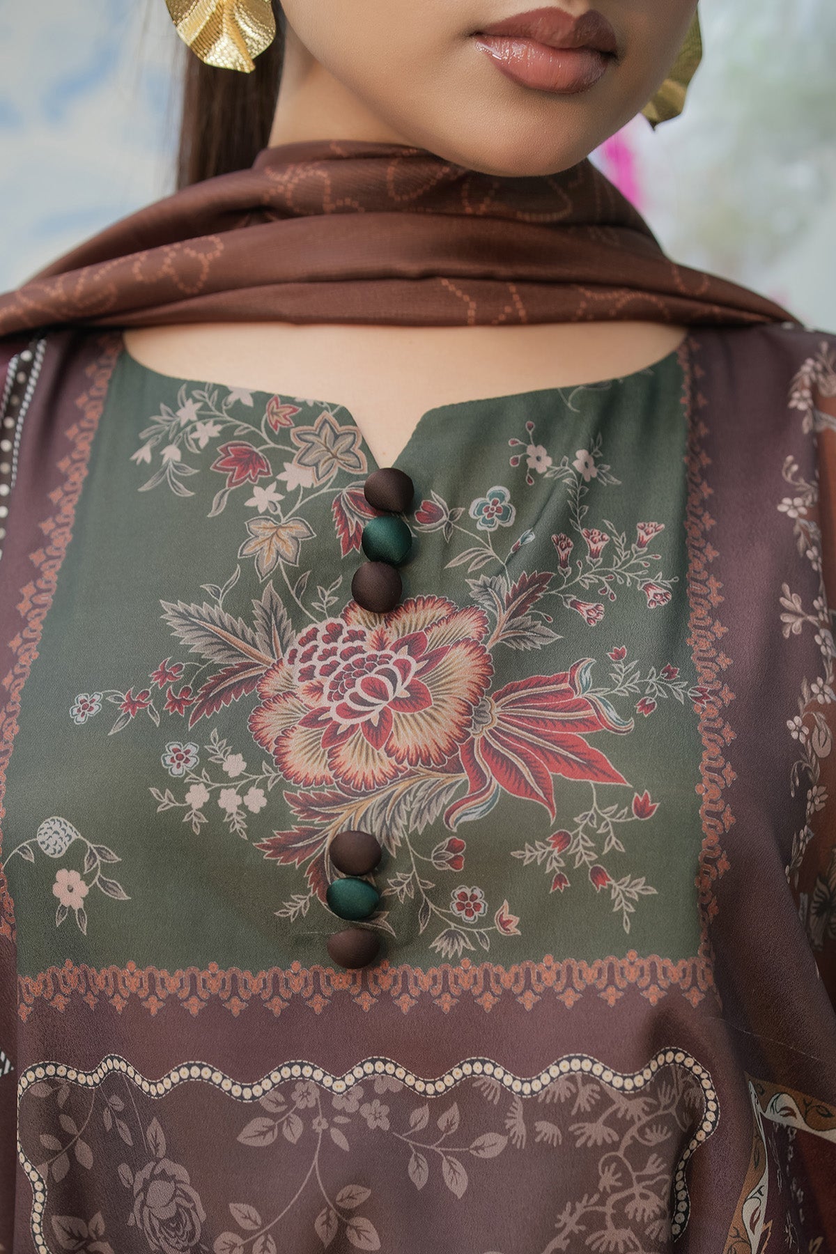 Maryams | Lawn Edit 26 | Basil - Luxury Dress - available at Maria Faisal in UK and USA.