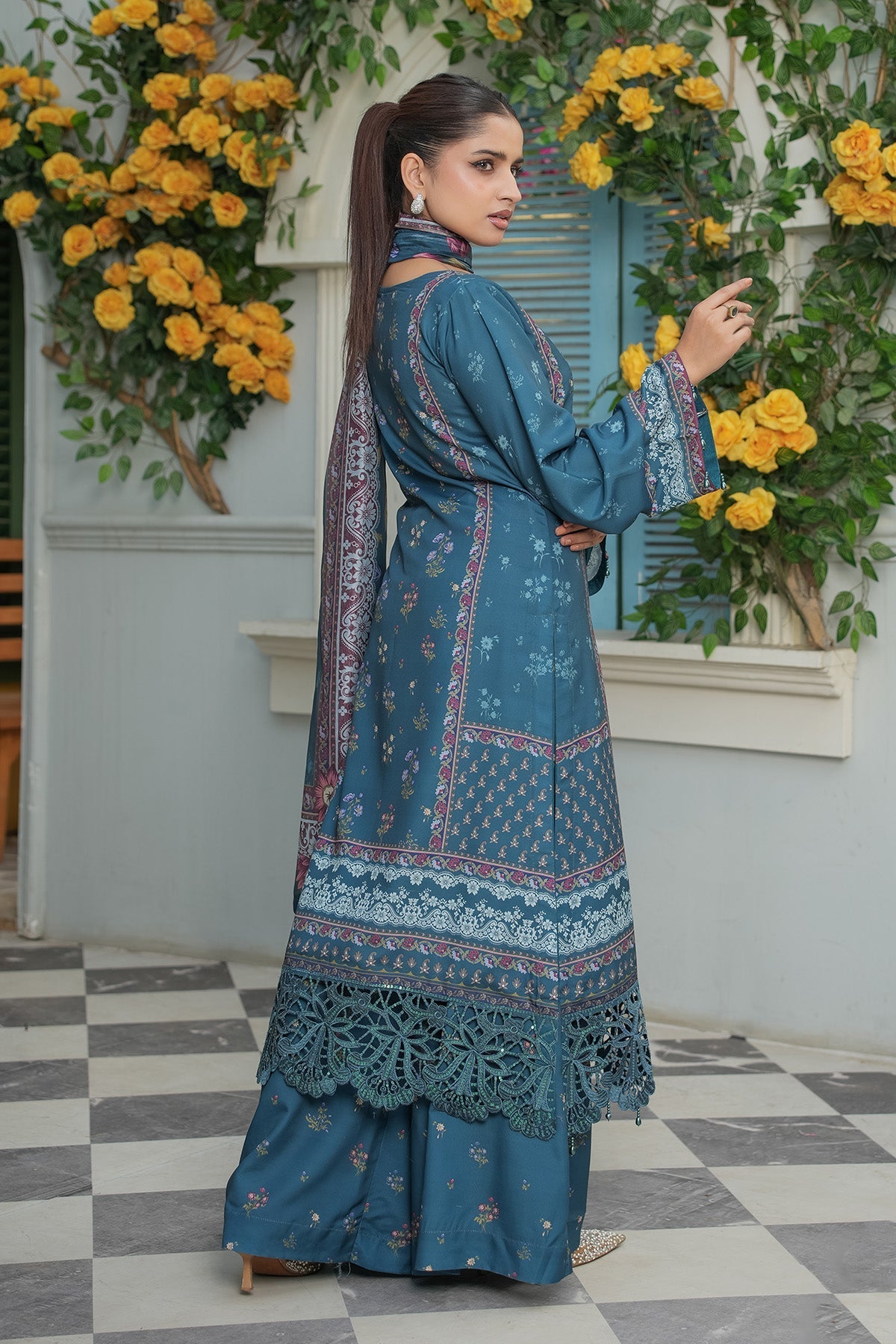 Maryams | Lawn Edit 26 | Crimson - Luxury Dress - available at Maria Faisal in UK and USA.