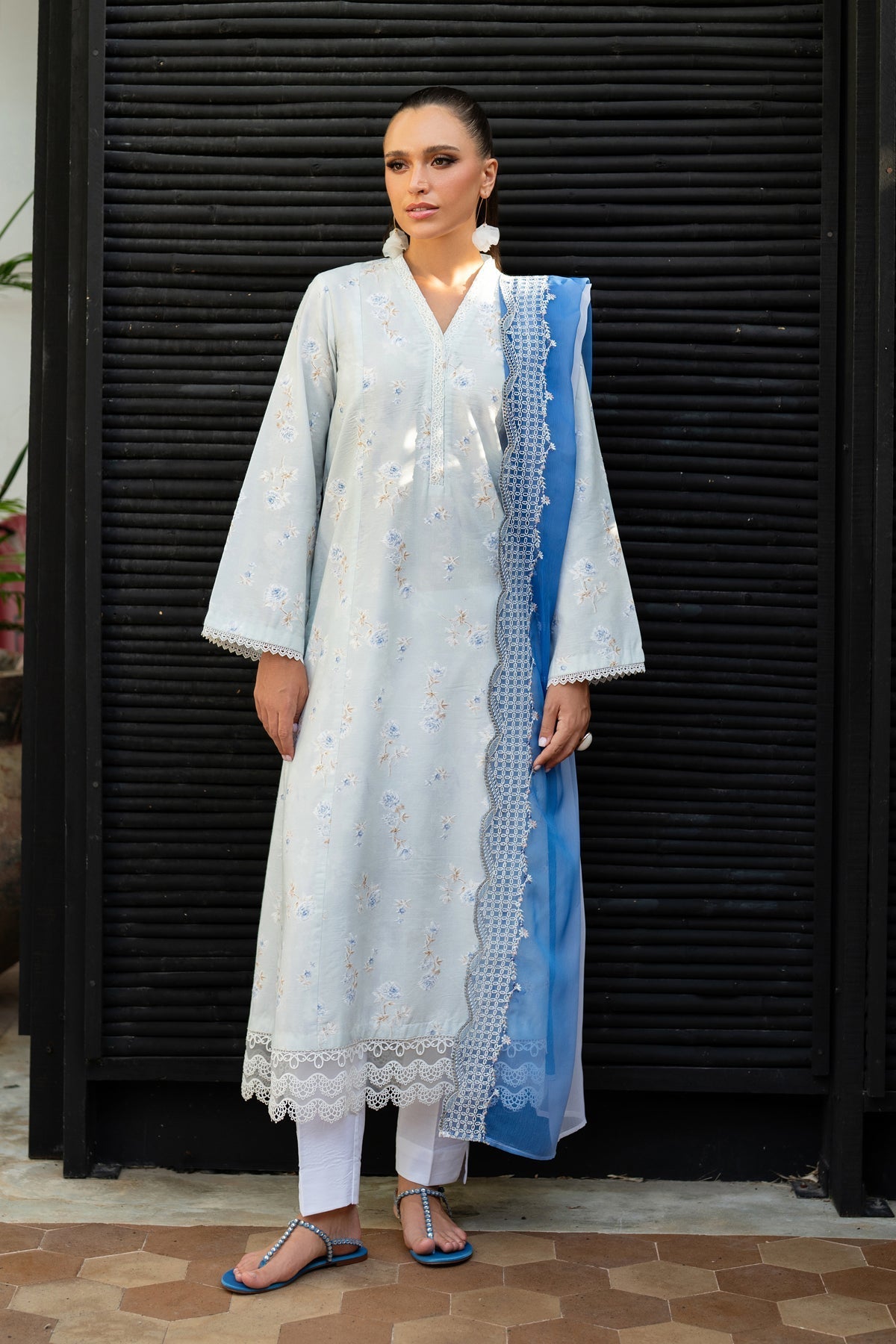 Xenia Formals | Namah Lawn 26 | LISSE - Formal Dress - available at Maria Faisal in UK and USA.