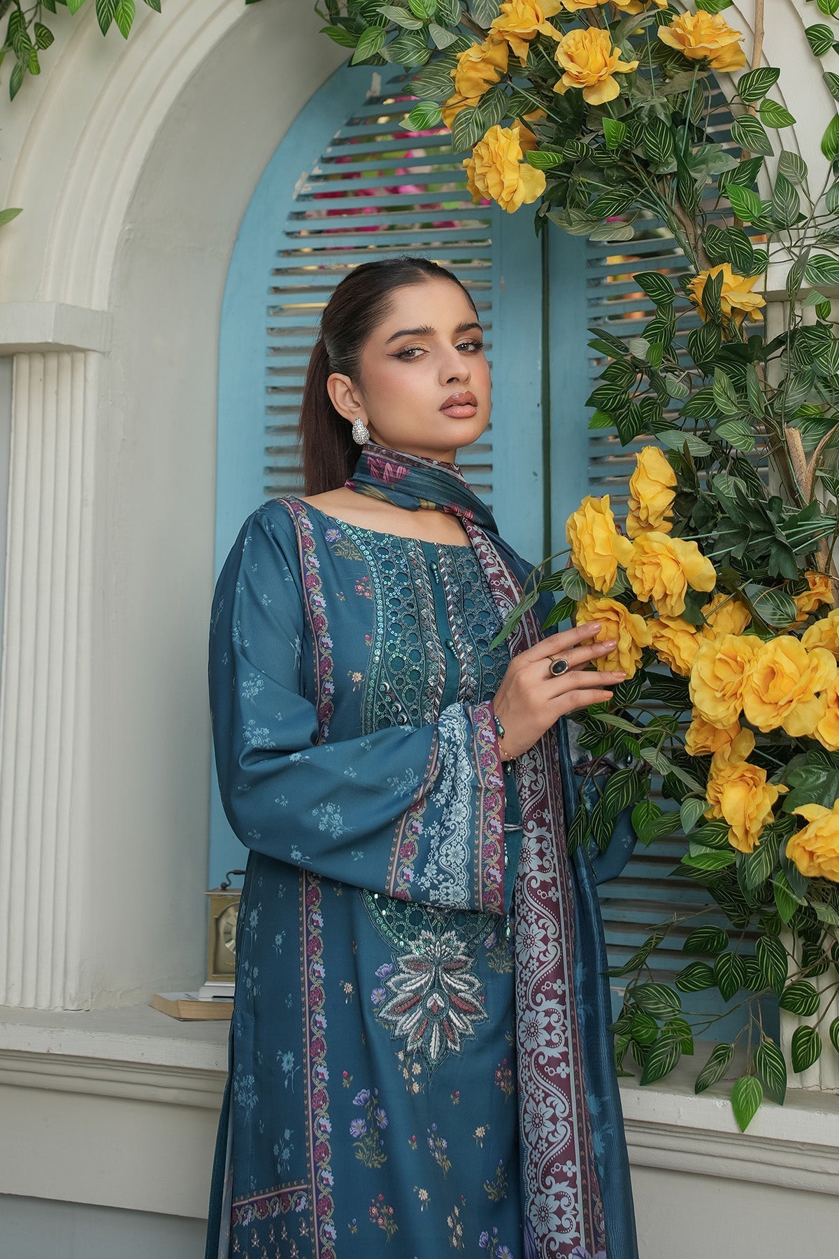 Maryams | Lawn Edit 26 | Crimson - Luxury Dress - available at Maria Faisal in UK and USA.
