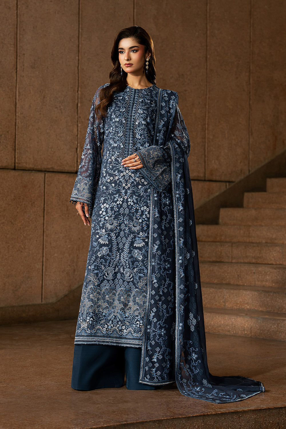 Lavish Premium | Lazawal Formals | Sapphire Veil - Formal Dress - available at Maria Faisal in UK and USA.
