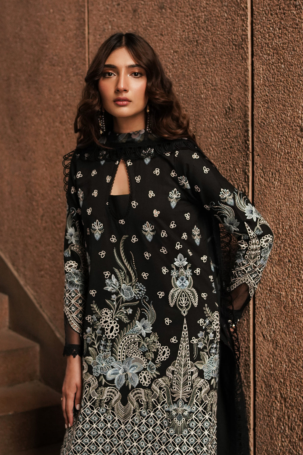 Afrozeh | Chikankari Lawn 24 | Caviar - Waniyas