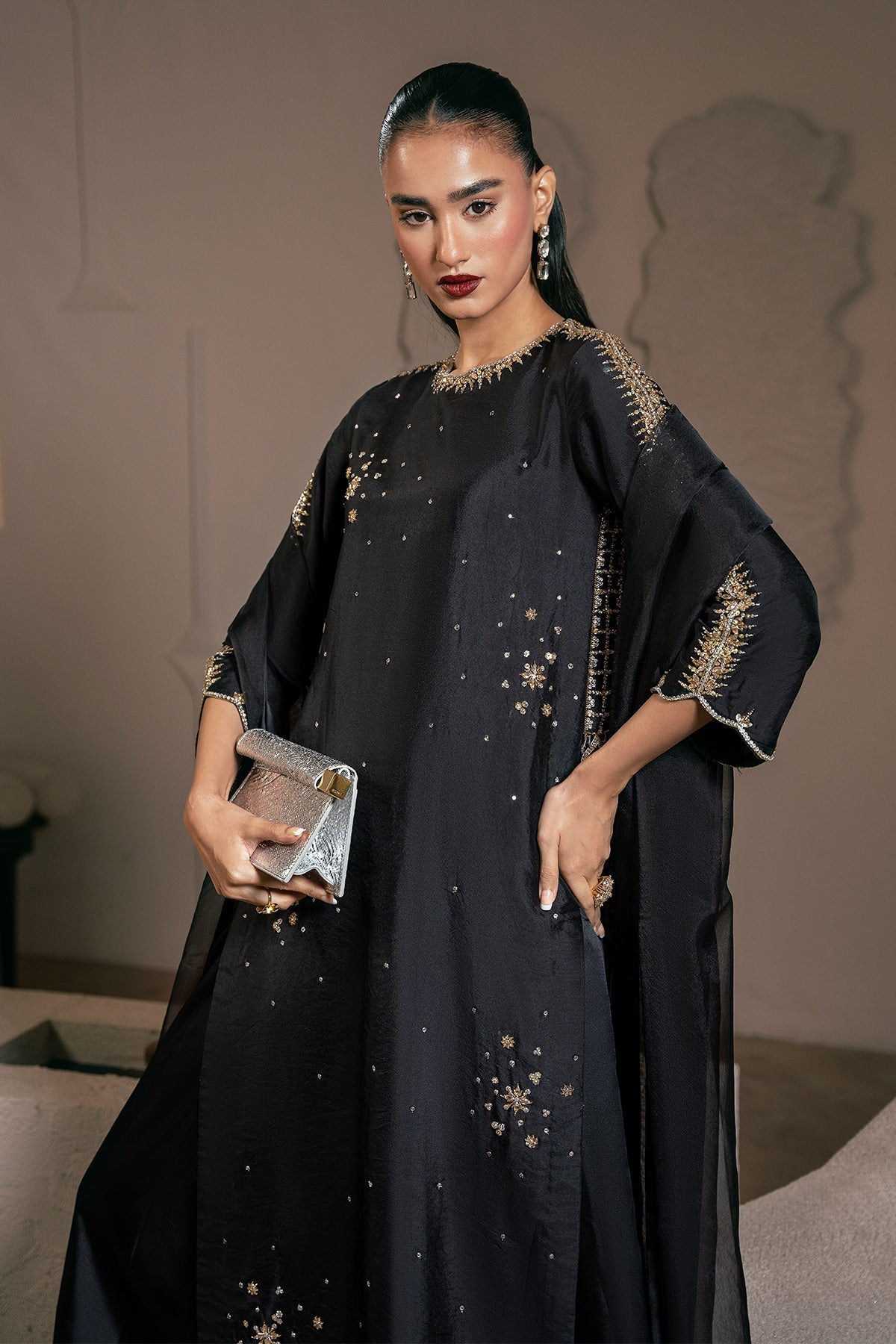 Mina Kashif | Emilie Formals | Black Noir - Formal Dress - available at Maria Faisal in UK and USA.