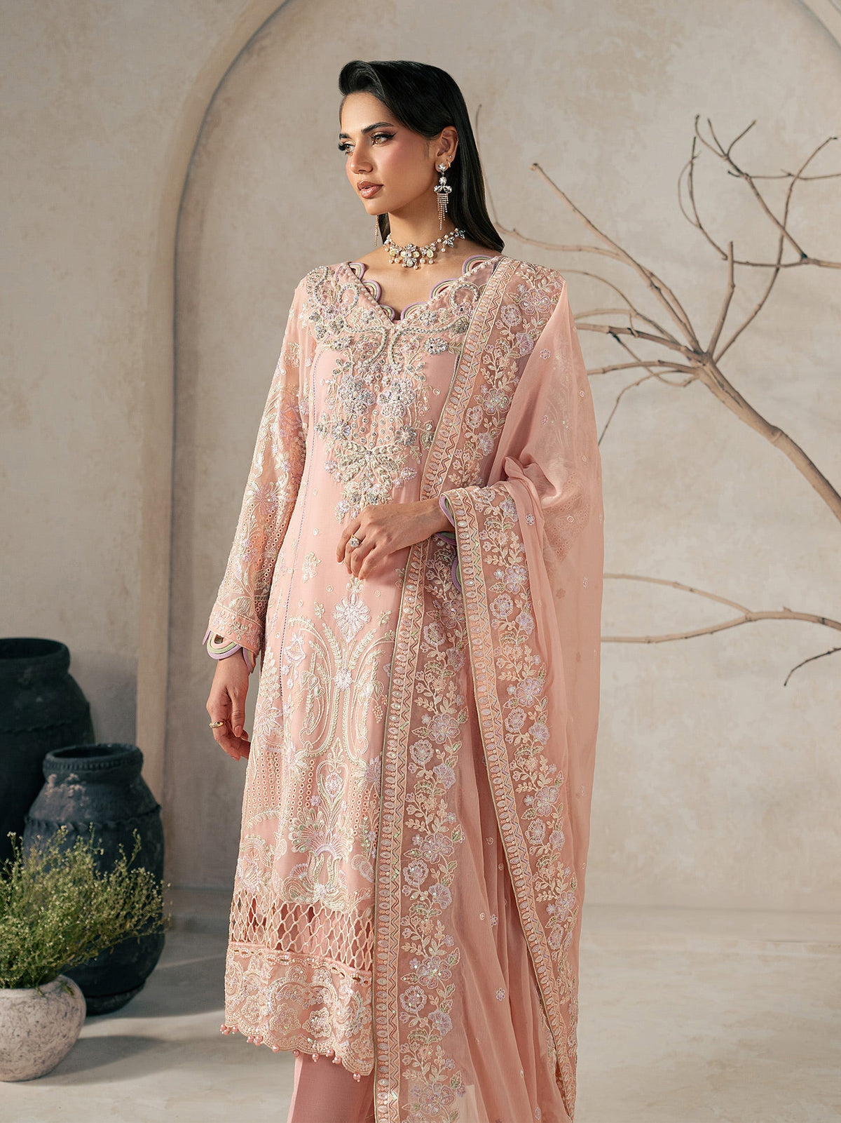 Gulaal | Inaaya Embroidered Chiffon 26 |Julian - Formal Dress - available at Maria Faisal in UK and USA.