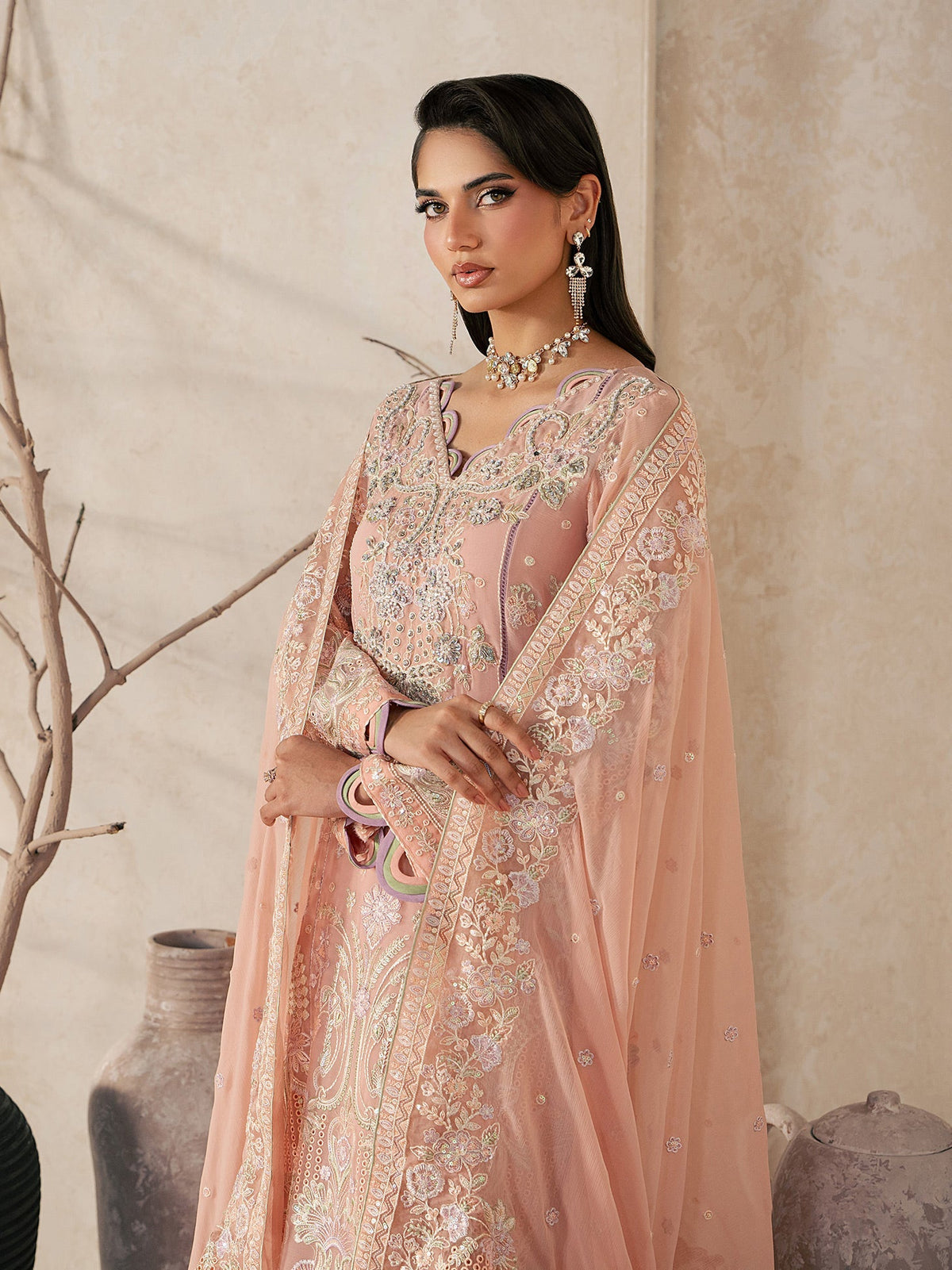 Gulaal | Inaaya Embroidered Chiffon 26 |Julian - Formal Dress - available at Maria Faisal in UK and USA.