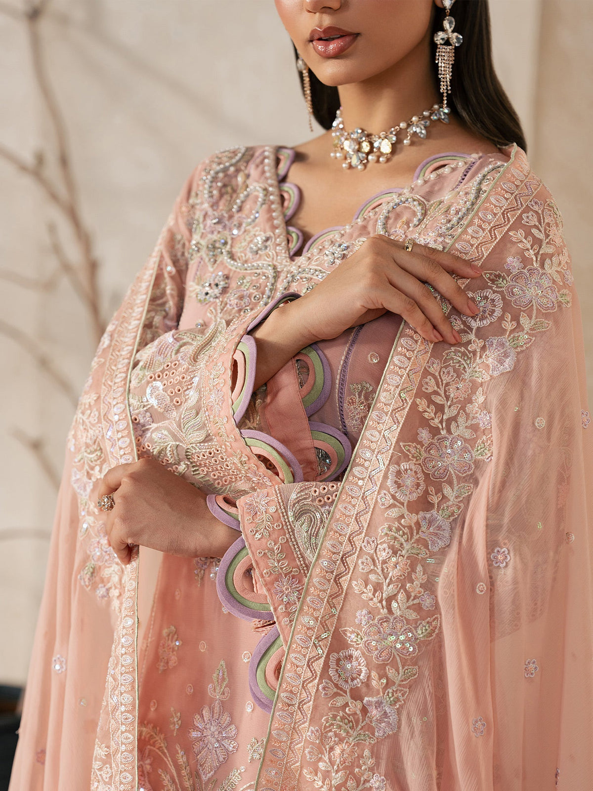 Gulaal | Inaaya Embroidered Chiffon 26 |Julian - Formal Dress - available at Maria Faisal in UK and USA.