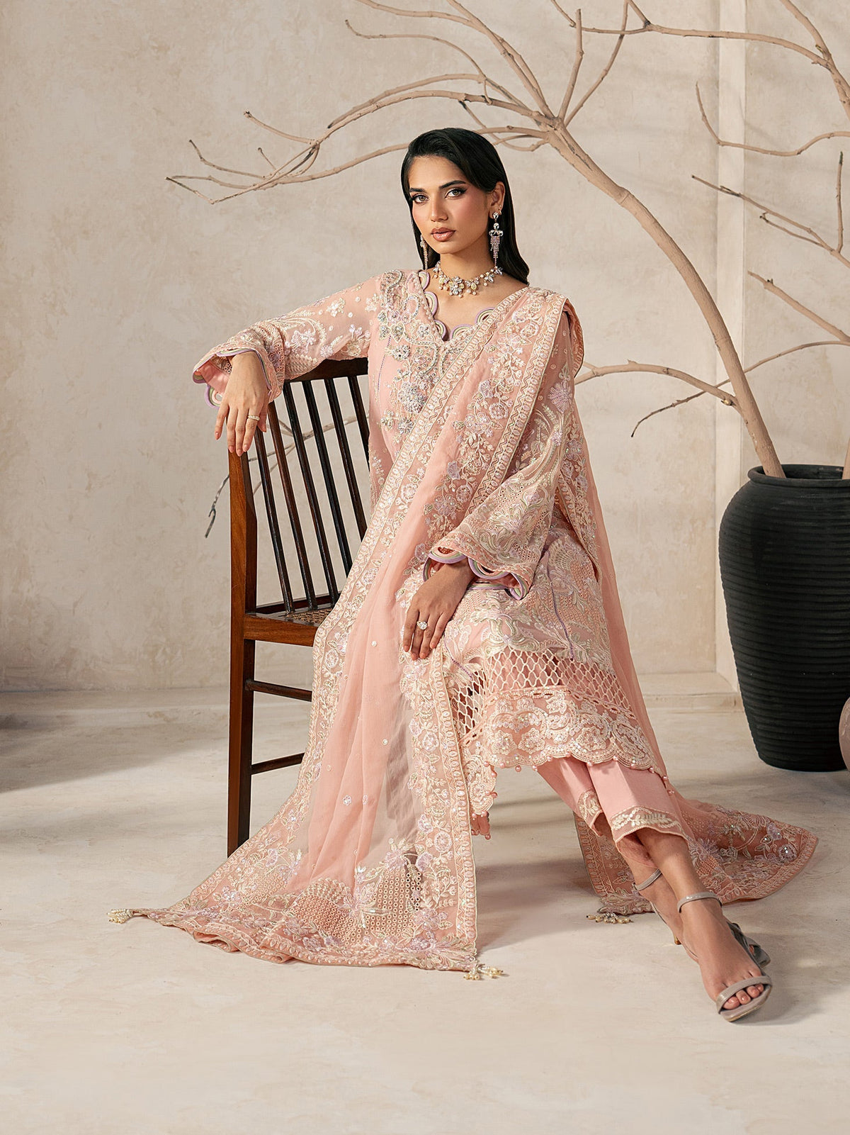 Gulaal | Inaaya Embroidered Chiffon 26 |Julian - Formal Dress - available at Maria Faisal in UK and USA.