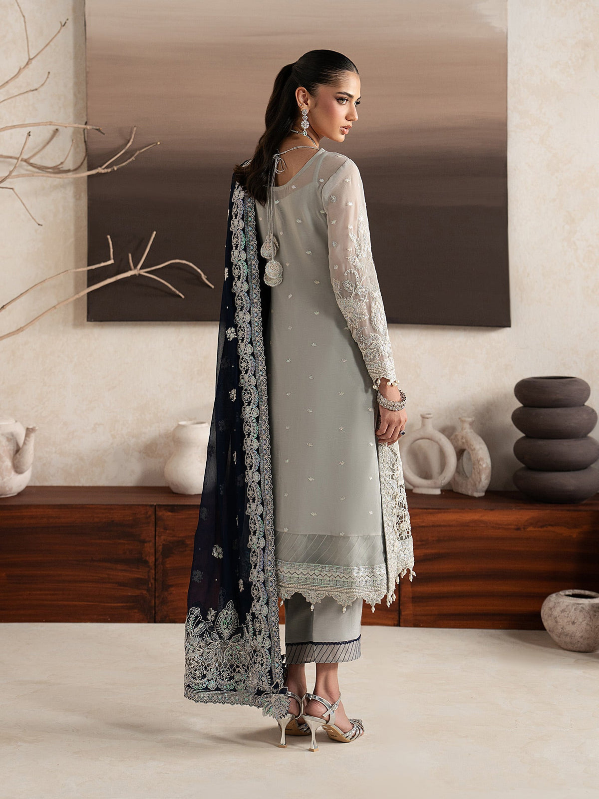 Gulaal | Inaaya Embroidered Chiffon 26 | Gianna - Formal Dress - available at Maria Faisal in UK and USA.