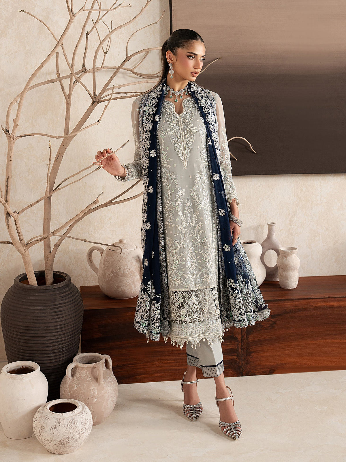 Gulaal | Inaaya Embroidered Chiffon 26 | Gianna - Formal Dress - available at Maria Faisal in UK and USA.
