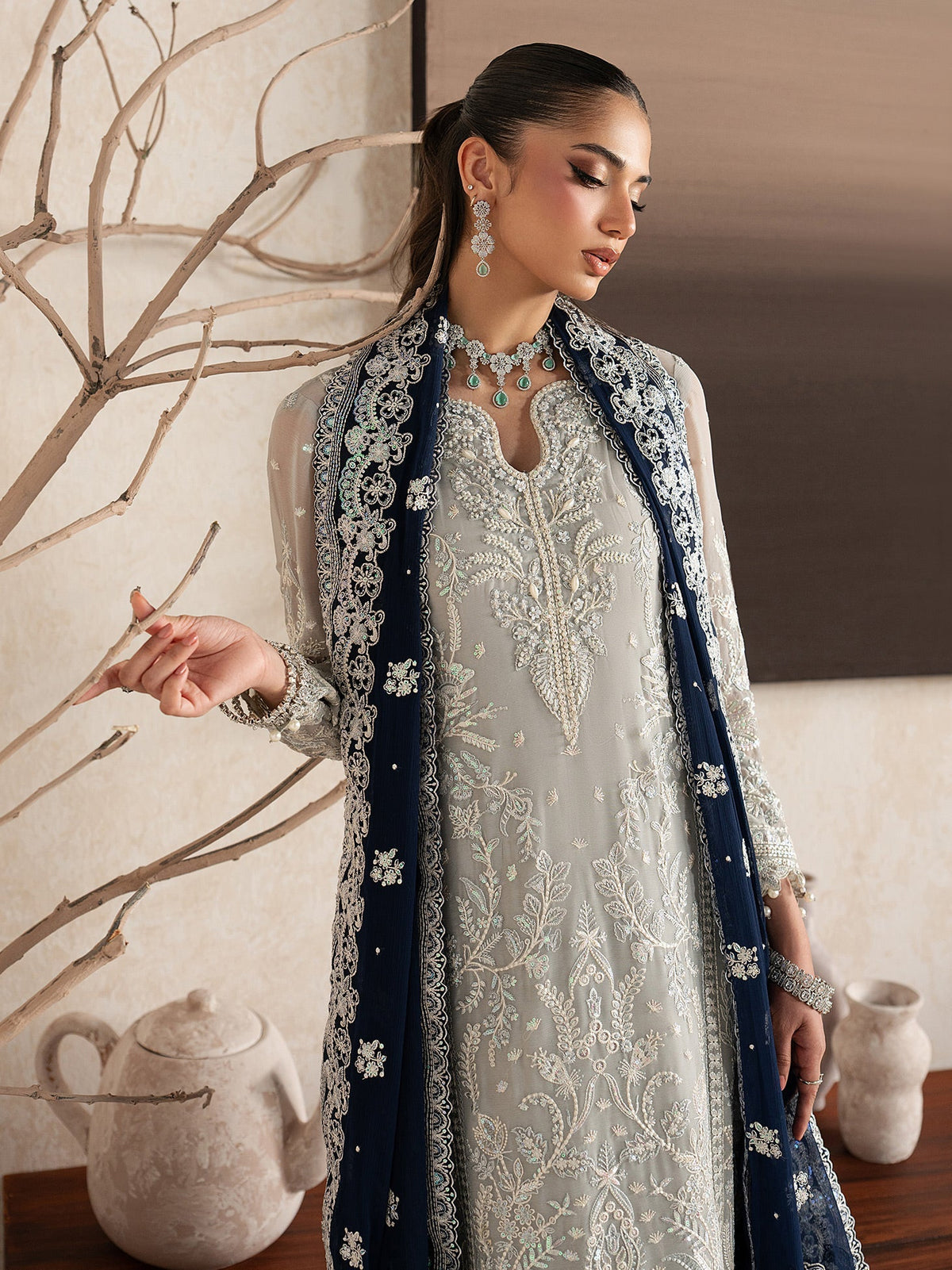 Gulaal | Inaaya Embroidered Chiffon 26 | Gianna - Formal Dress - available at Maria Faisal in UK and USA.