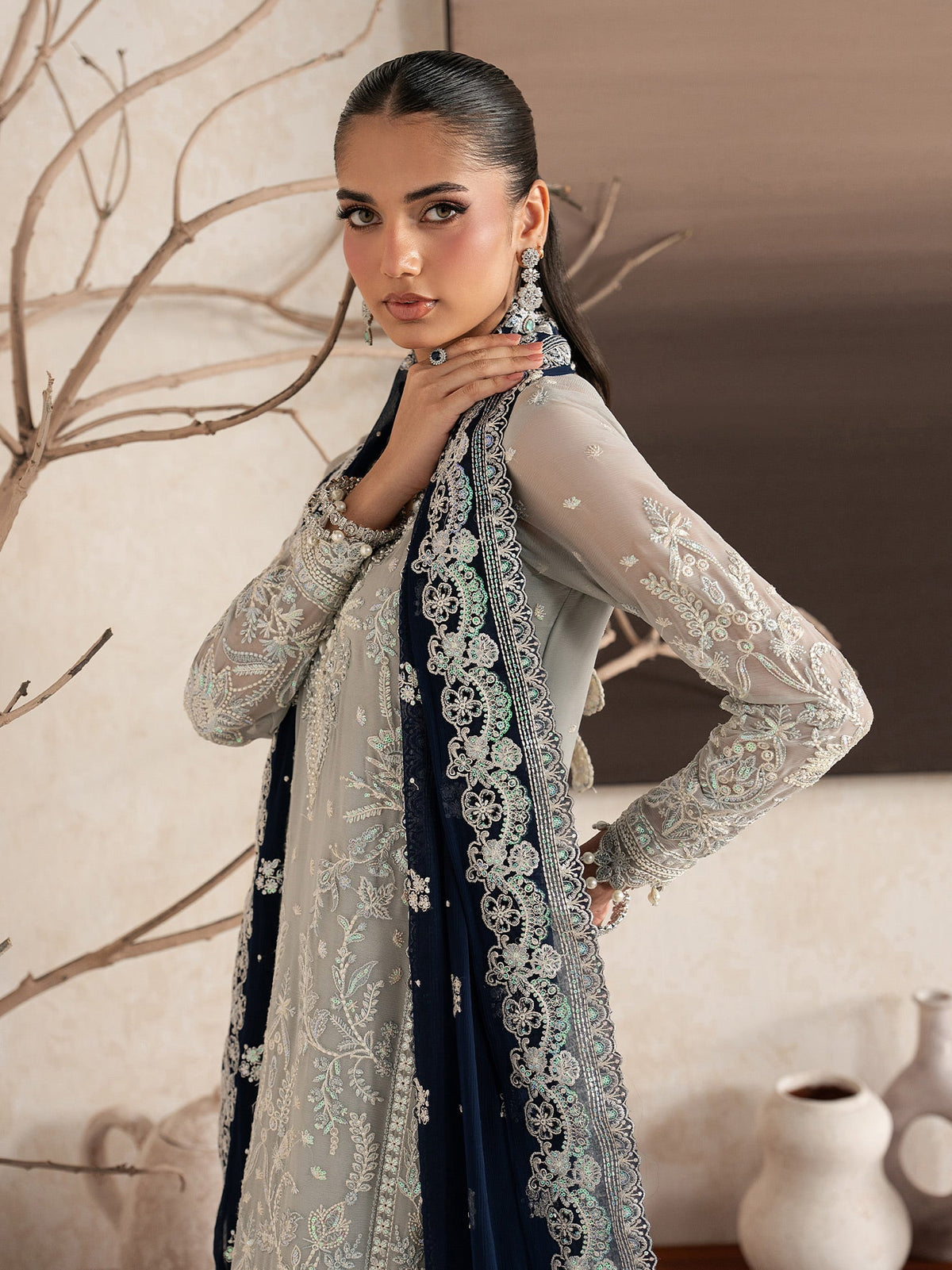 Gulaal | Inaaya Embroidered Chiffon 26 | Gianna - Formal Dress - available at Maria Faisal in UK and USA.