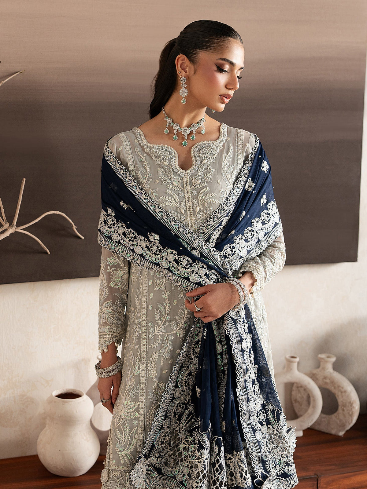 Gulaal | Inaaya Embroidered Chiffon 26 | Gianna - Formal Dress - available at Maria Faisal in UK and USA.