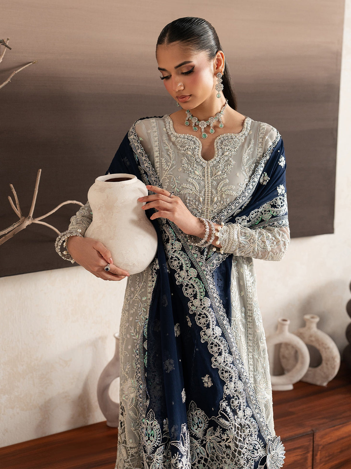 Gulaal | Inaaya Embroidered Chiffon 26 | Gianna - Formal Dress - available at Maria Faisal in UK and USA.