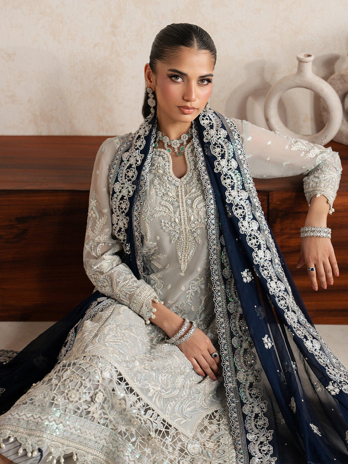 Gulaal | Inaaya Embroidered Chiffon 26 | Gianna - Formal Dress - available at Maria Faisal in UK and USA.