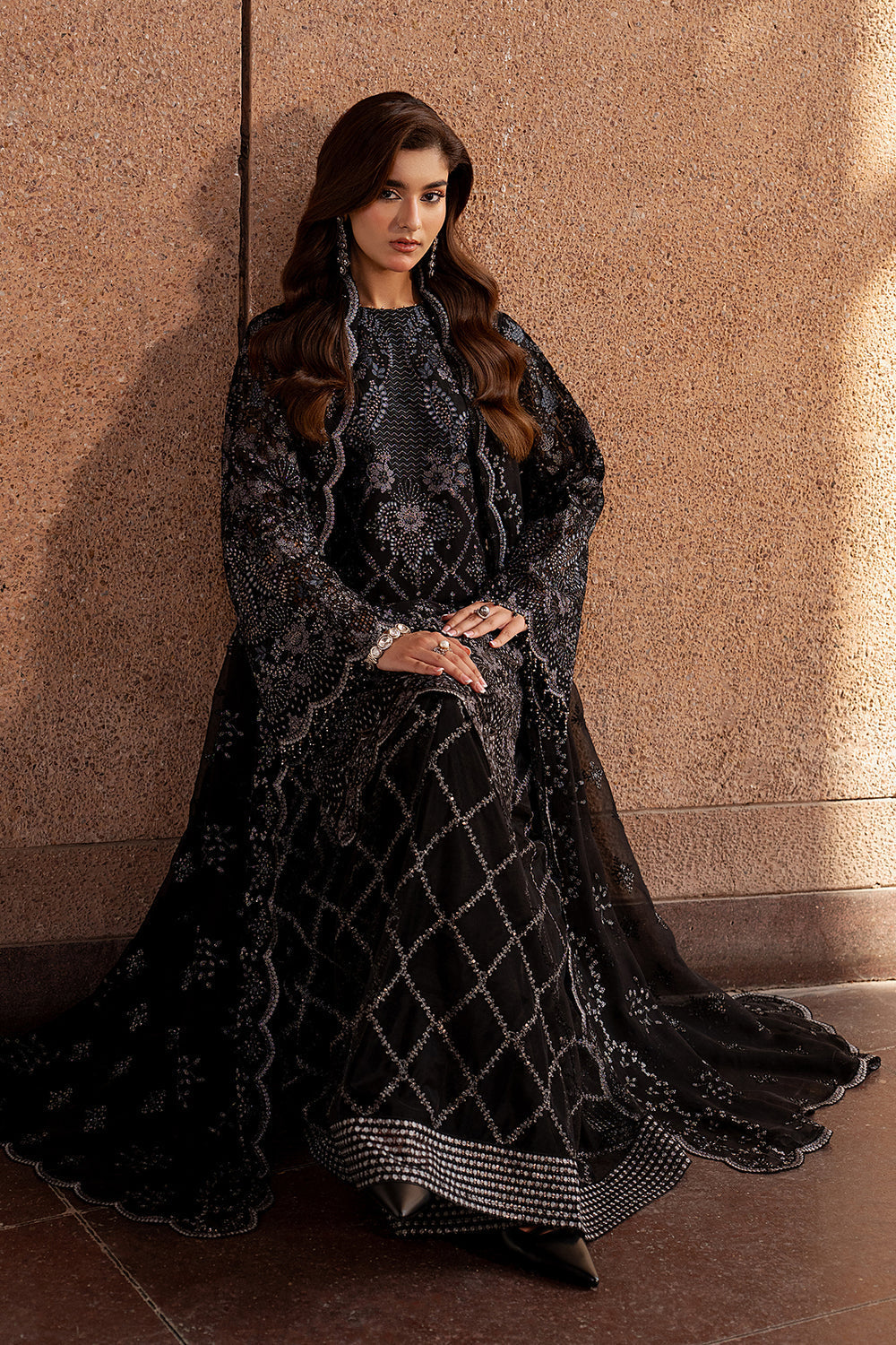 Lavish Premium | Lazawal Formals | Black Whisper - Formal Dress - available at Maria Faisal in UK and USA.