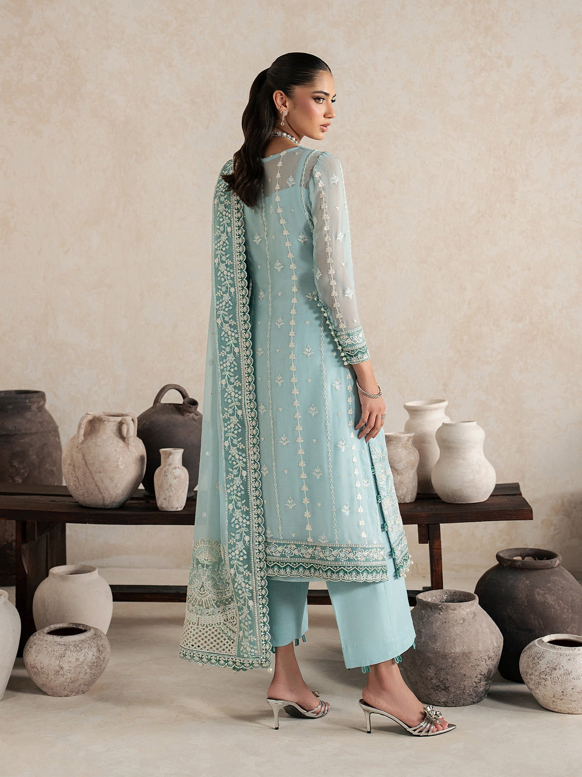 Gulaal | Inaaya Embroidered Chiffon 26 |Eileen - Formal Dress - available at Maria Faisal in UK and USA.