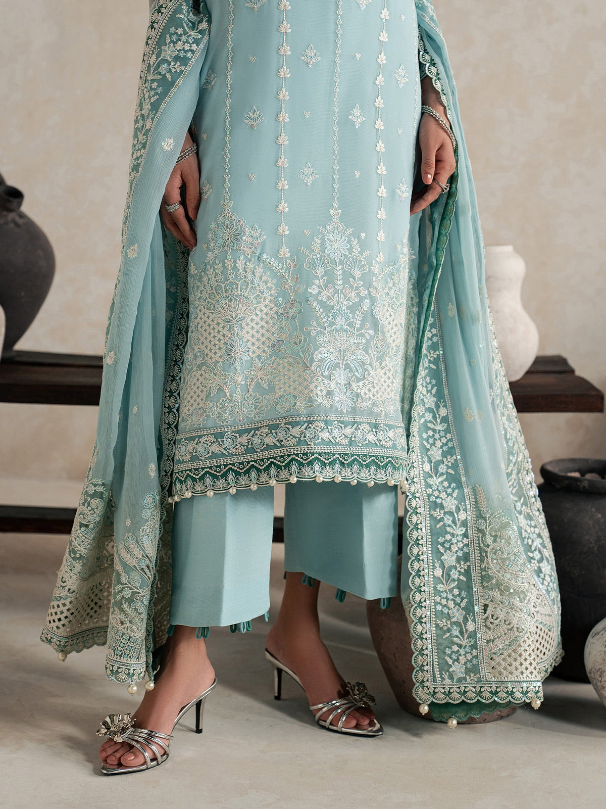 Gulaal | Inaaya Embroidered Chiffon 26 |Eileen - Formal Dress - available at Maria Faisal in UK and USA.