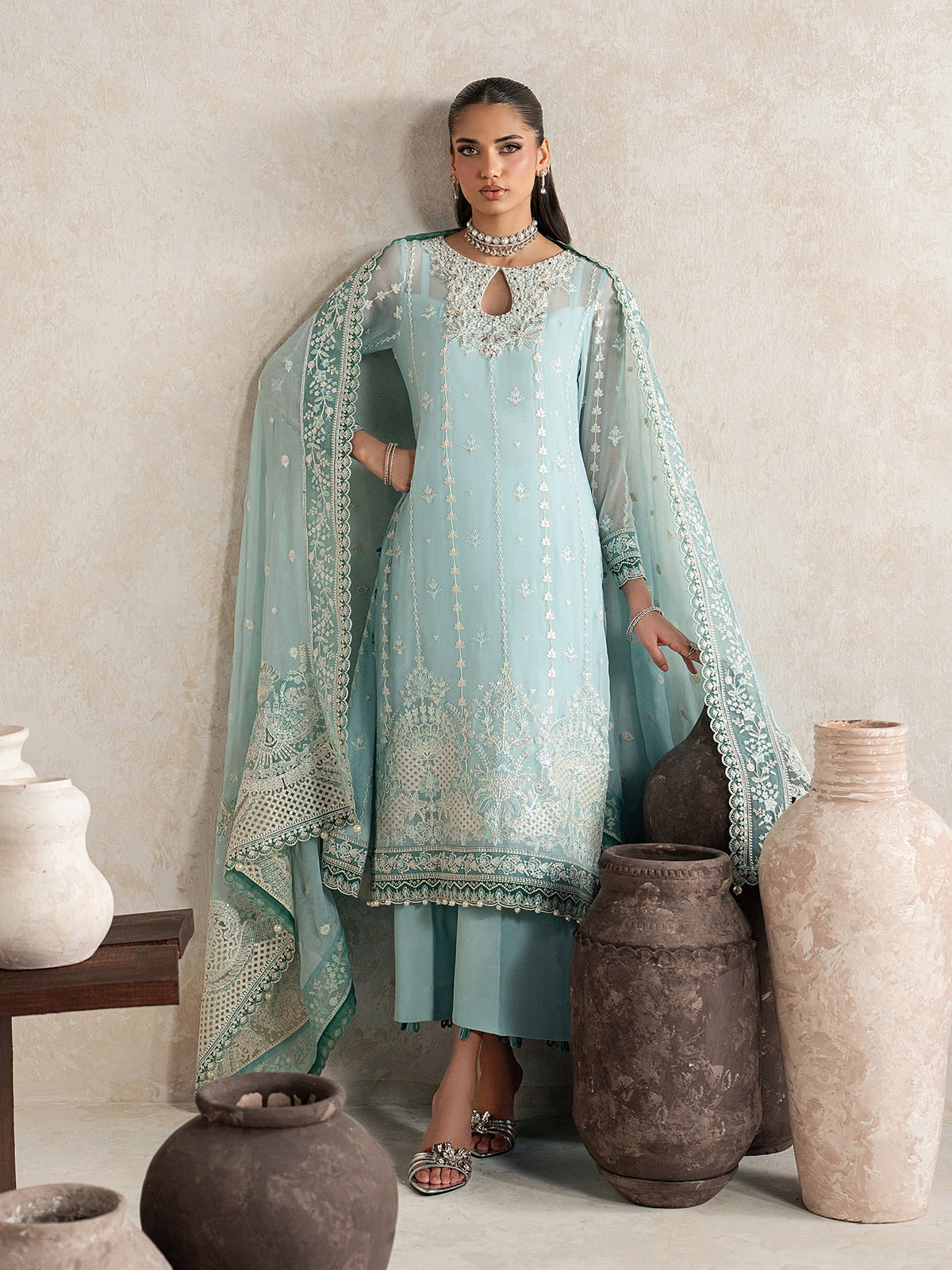 Gulaal | Inaaya Embroidered Chiffon 26 |Eileen - Formal Dress - available at Maria Faisal in UK and USA.
