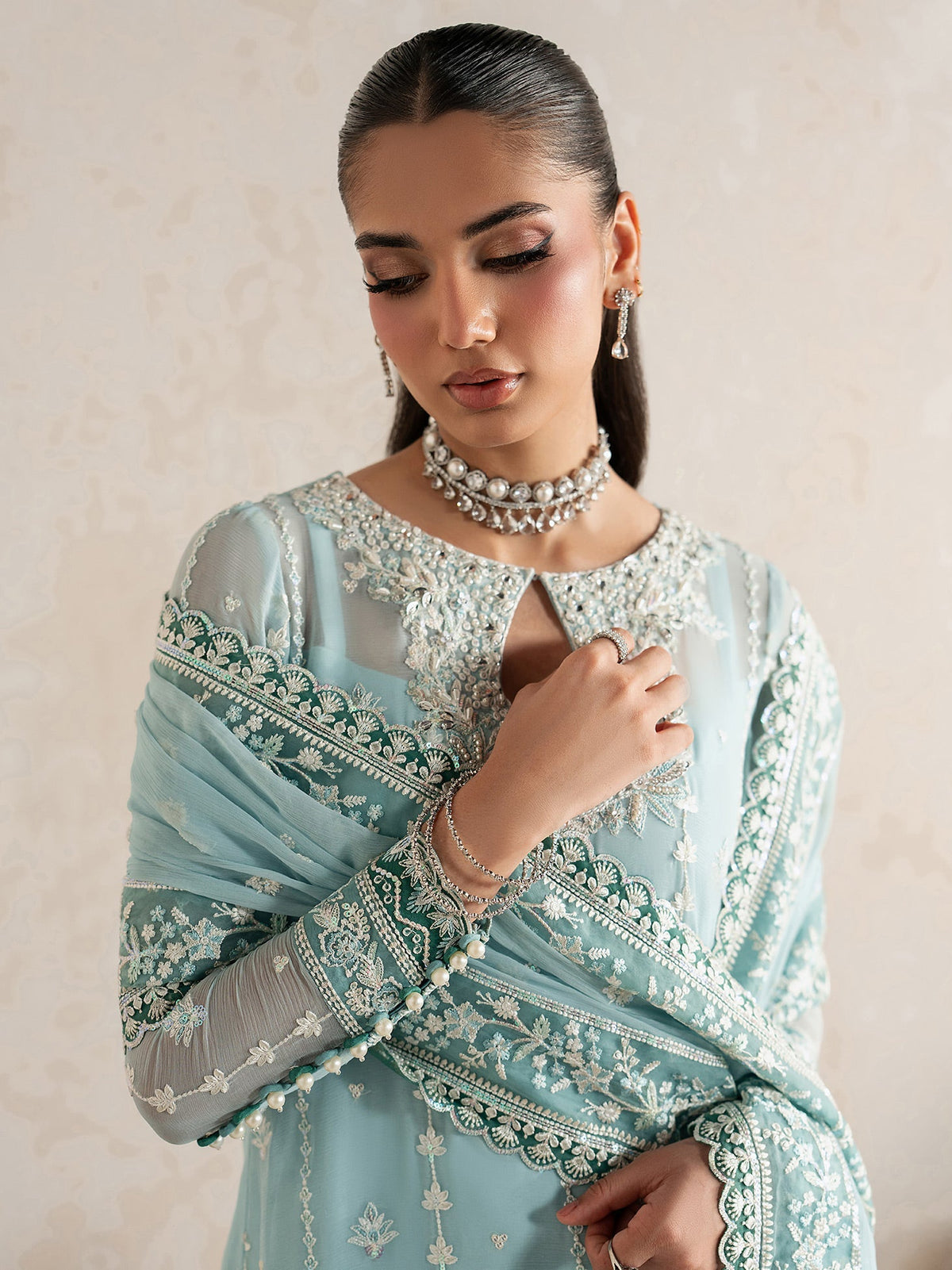 Gulaal | Inaaya Embroidered Chiffon 26 |Eileen - Formal Dress - available at Maria Faisal in UK and USA.