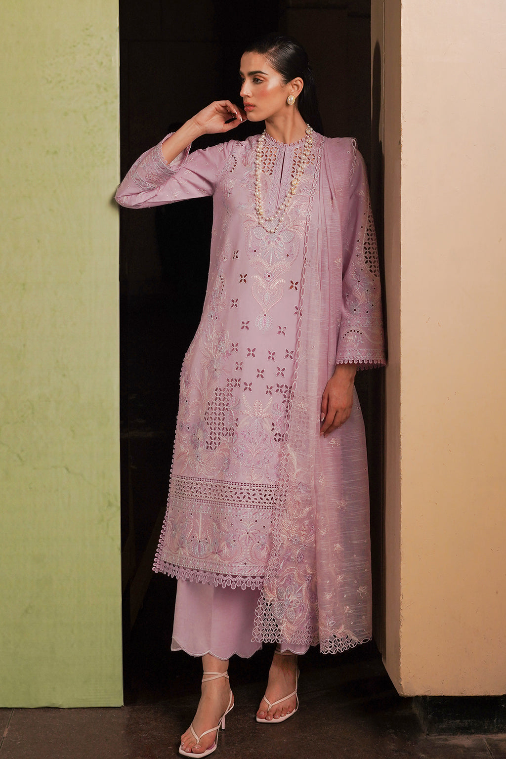 Afrozeh | Chikankari Lawn 24 | Thistle - Waniyas