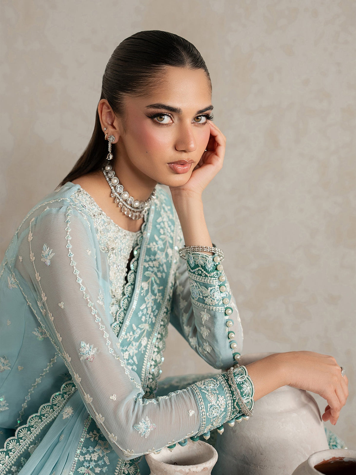 Gulaal | Inaaya Embroidered Chiffon 26 |Eileen - Formal Dress - available at Maria Faisal in UK and USA.