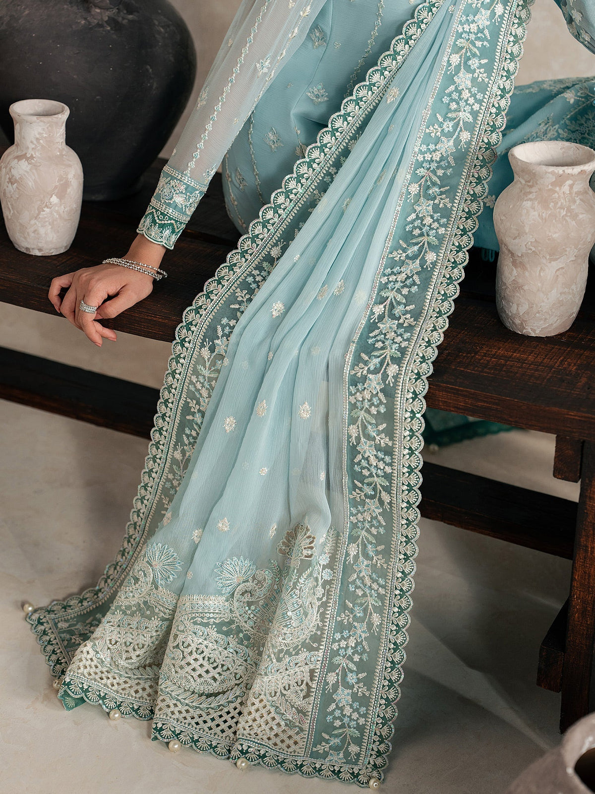 Gulaal | Inaaya Embroidered Chiffon 26 |Eileen - Formal Dress - available at Maria Faisal in UK and USA.