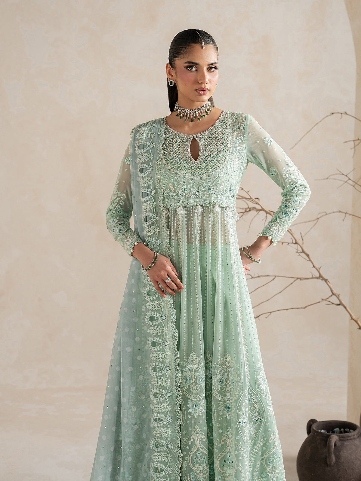 Gulaal | Inaaya Embroidered Chiffon 26 | Evaa - Formal Dress - available at Maria Faisal in UK and USA.