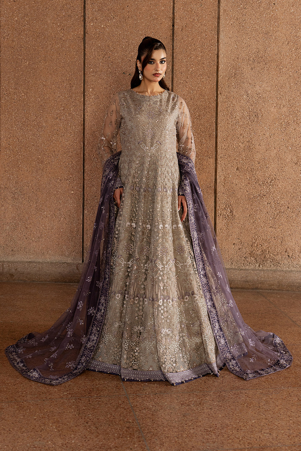 Lavish Premium | Lazawal Formals | Beige Serenity - Formal Dress - available at Maria Faisal in UK and USA.