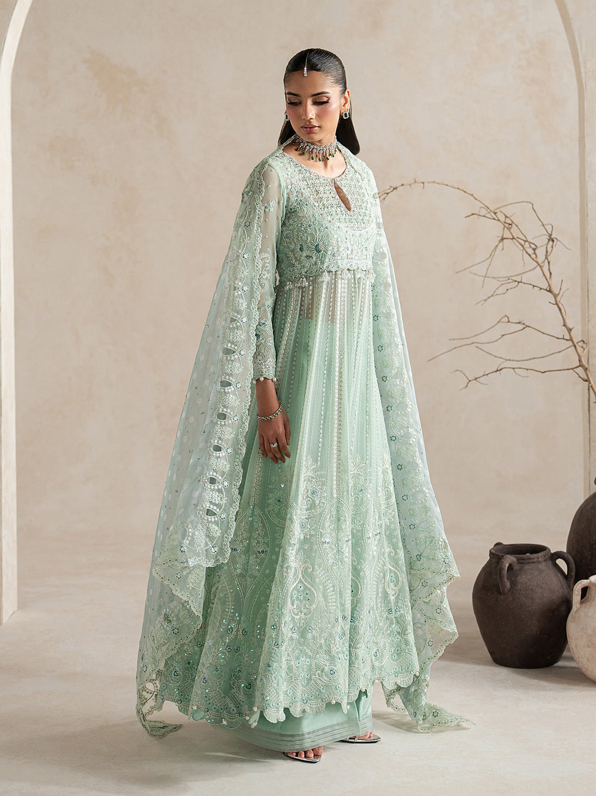 Gulaal | Inaaya Embroidered Chiffon 26 | Evaa - Formal Dress - available at Maria Faisal in UK and USA.