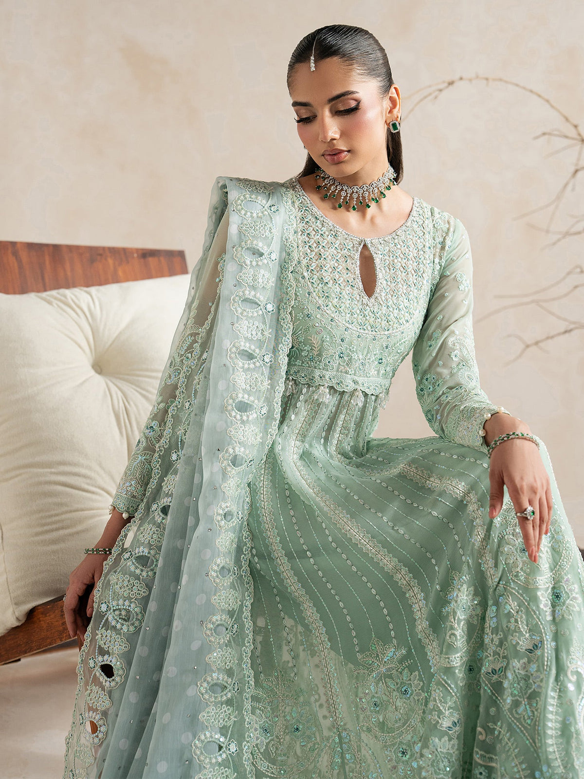 Gulaal | Inaaya Embroidered Chiffon 26 | Evaa - Formal Dress - available at Maria Faisal in UK and USA.