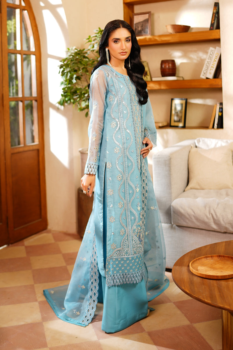 Maryams | Noir Luxe | Azure-NOR-0004 - Formal Dress - available at Maria Faisal in UK and USA.