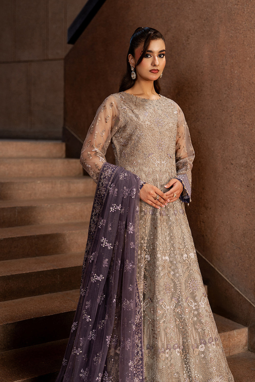 Lavish Premium | Lazawal Formals | Beige Serenity - Formal Dress - available at Maria Faisal in UK and USA.