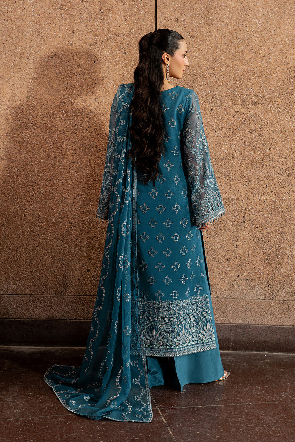 Lavish Premium | Lazawal Formals | Teal Essence - Formal Dress - available at Maria Faisal in UK and USA.