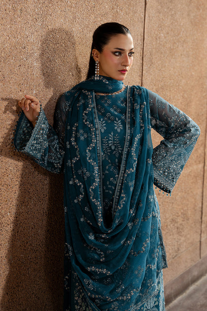 Lavish Premium | Lazawal Formals | Teal Essence - Formal Dress - available at Maria Faisal in UK and USA.