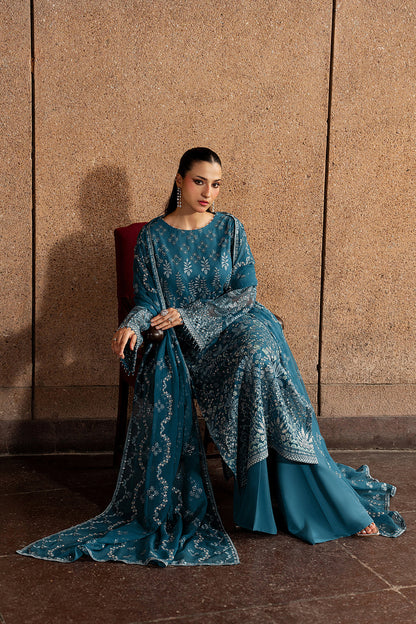 Lavish Premium | Lazawal Formals | Teal Essence - Formal Dress - available at Maria Faisal in UK and USA.