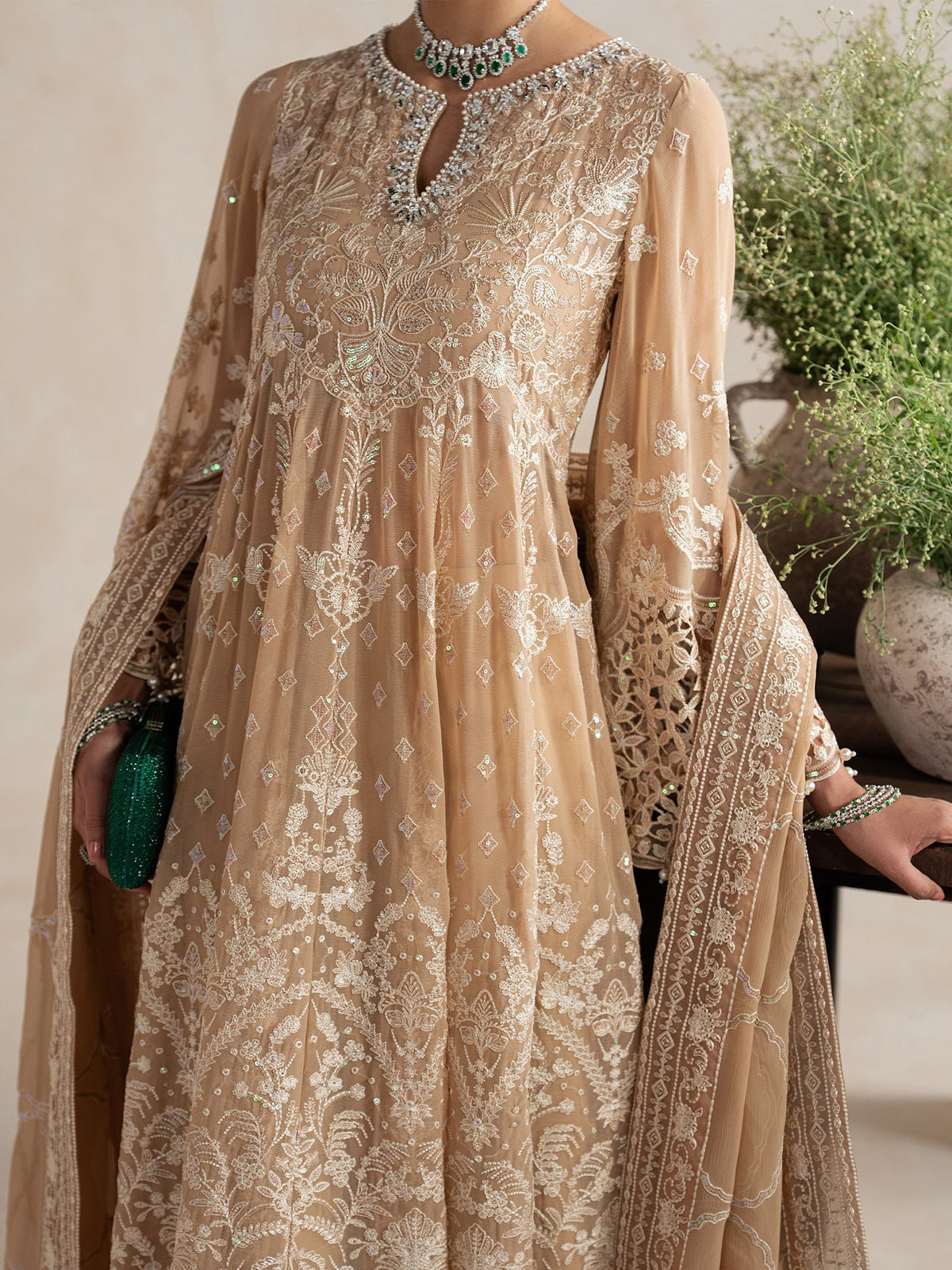 Gulaal | Inaaya Embroidered Chiffon 26 | Niaa - Formal Dress - available at Maria Faisal in UK and USA.