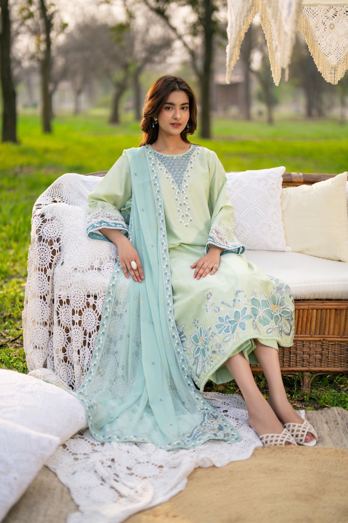 Xenia Formals | Sun Seeking | VERDARA - Formal Dress - available at Maria Faisal in UK and USA.