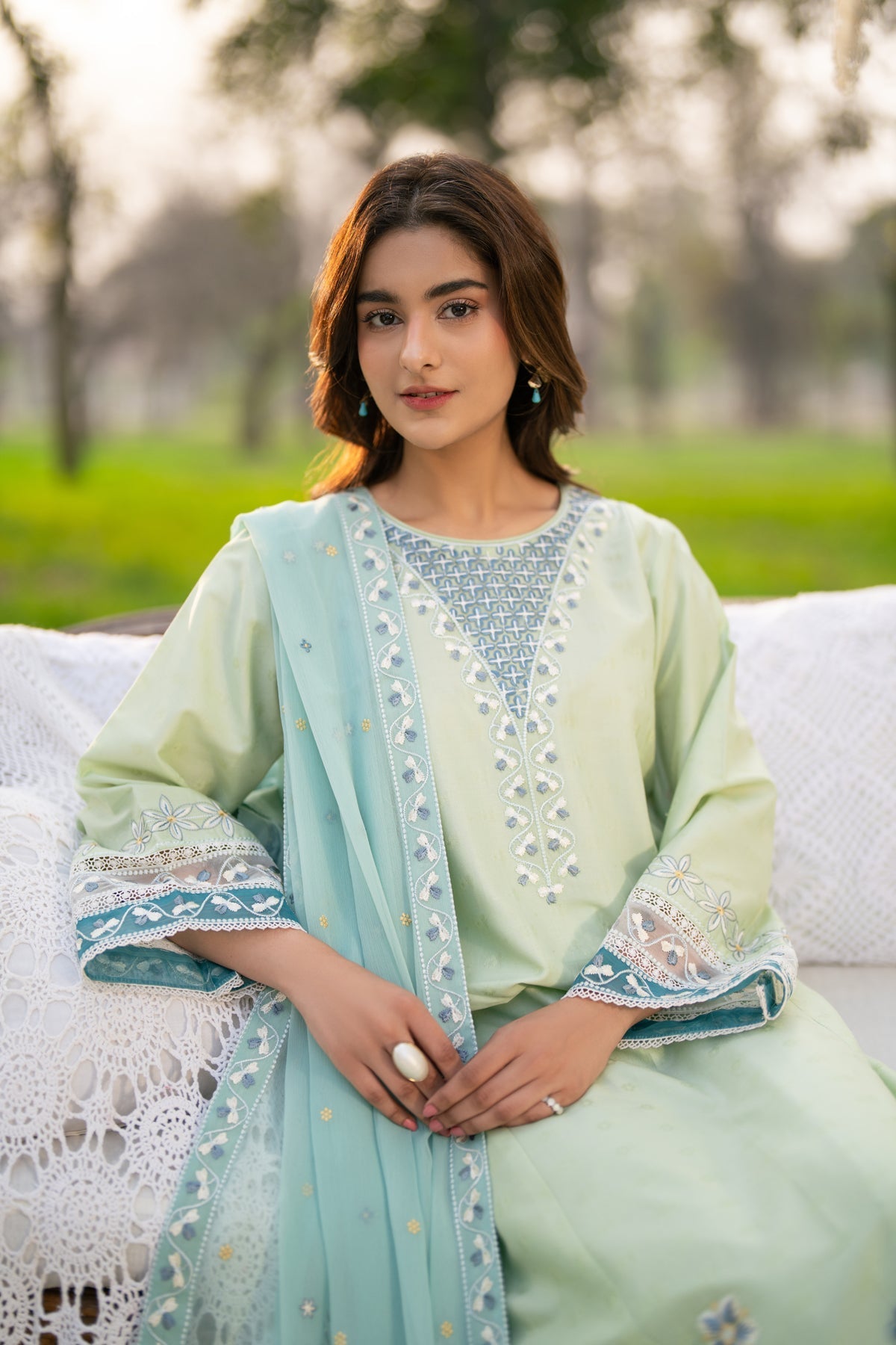 Xenia Formals | Sun Seeking | VERDARA - Formal Dress - available at Maria Faisal in UK and USA.