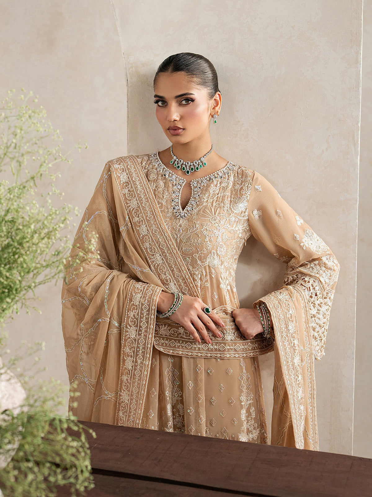 Gulaal | Inaaya Embroidered Chiffon 26 | Niaa - Formal Dress - available at Maria Faisal in UK and USA.
