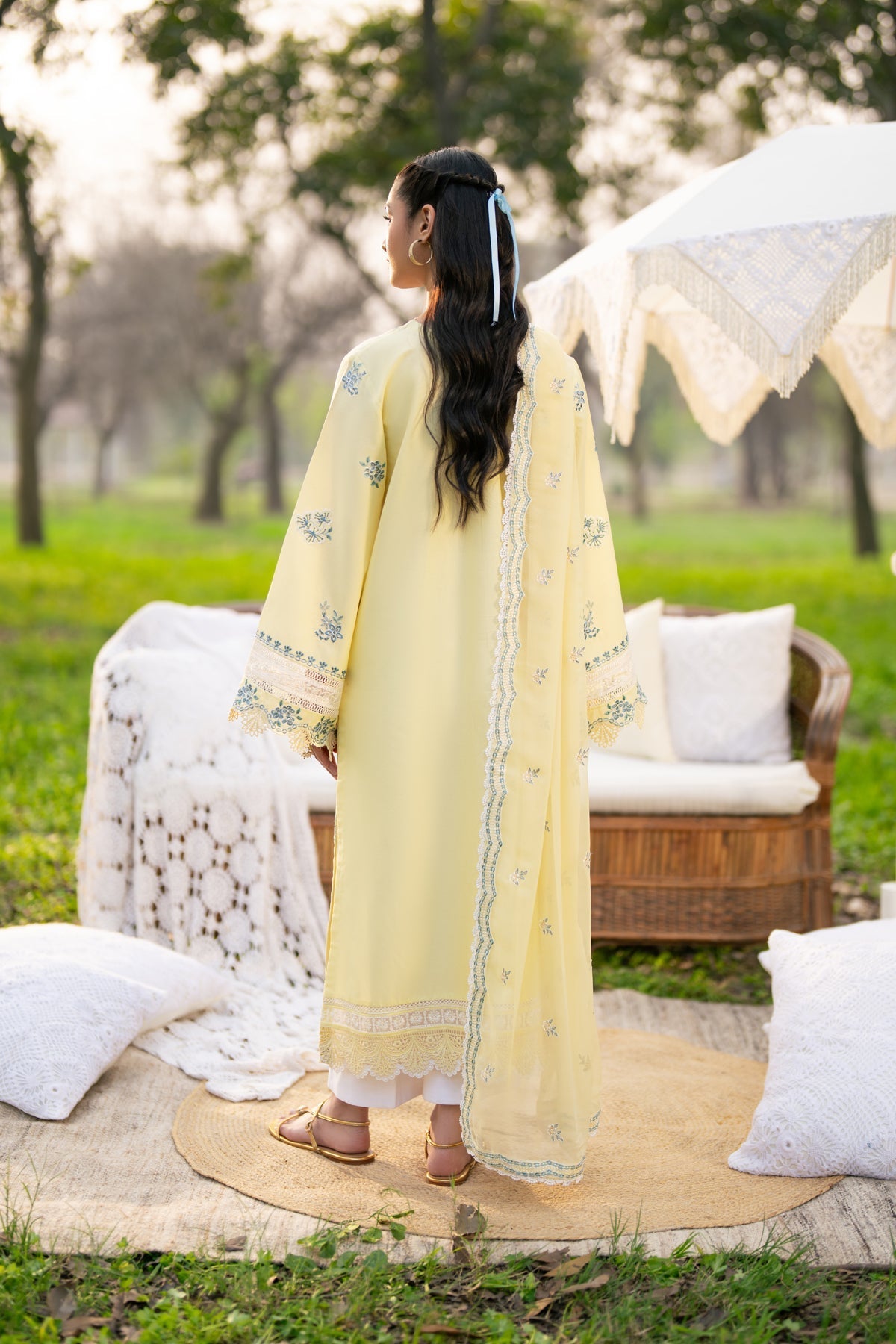 Xenia Formals | Sun Seeking | ARVYN - Formal Dress - available at Maria Faisal in UK and USA.