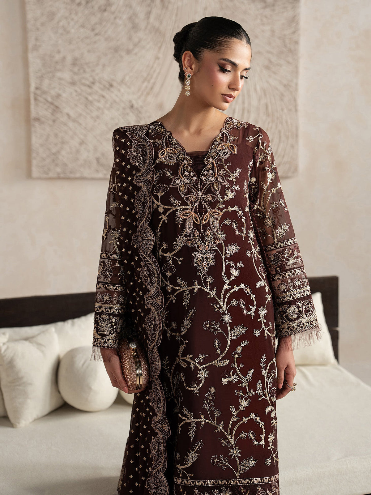 Gulaal | Inaaya Embroidered Chiffon 26 |Sofiya - Formal Dress - available at Maria Faisal in UK and USA.