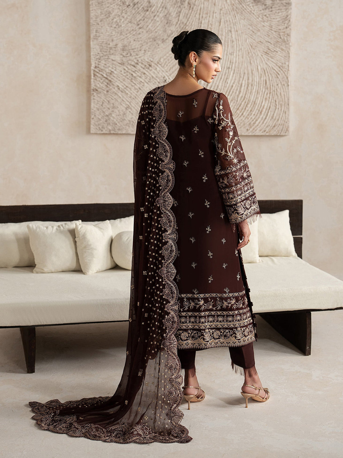 Gulaal | Inaaya Embroidered Chiffon 26 |Sofiya - Formal Dress - available at Maria Faisal in UK and USA.