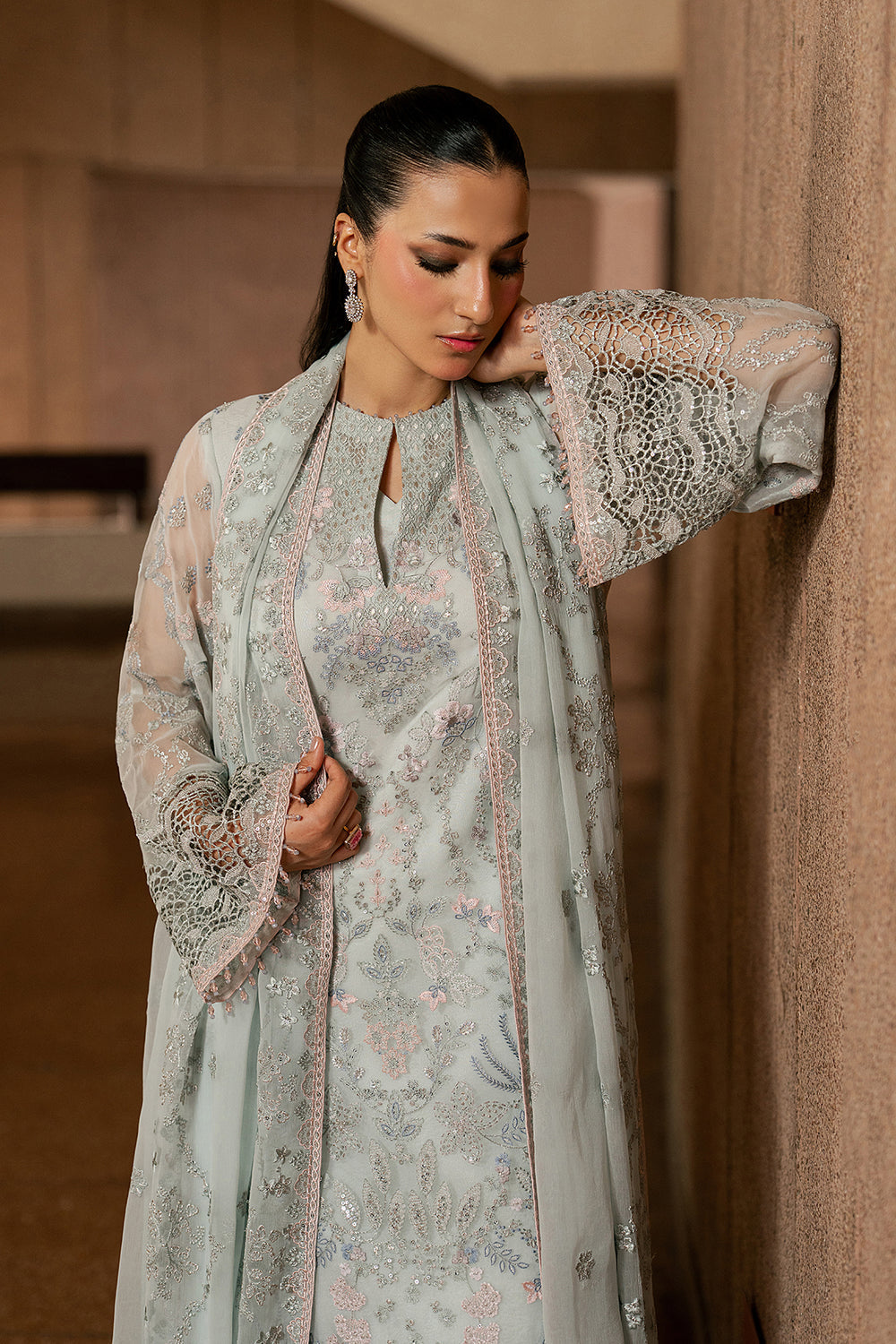 Lavish Premium | Lazawal Formals | Mint Mirage - Formal Dress - available at Maria Faisal in UK and USA.