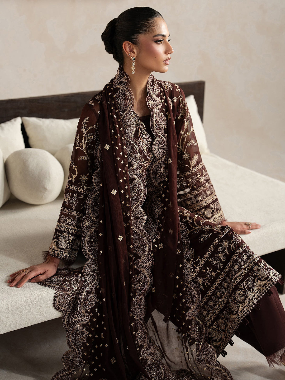 Gulaal | Inaaya Embroidered Chiffon 26 |Sofiya - Formal Dress - available at Maria Faisal in UK and USA.
