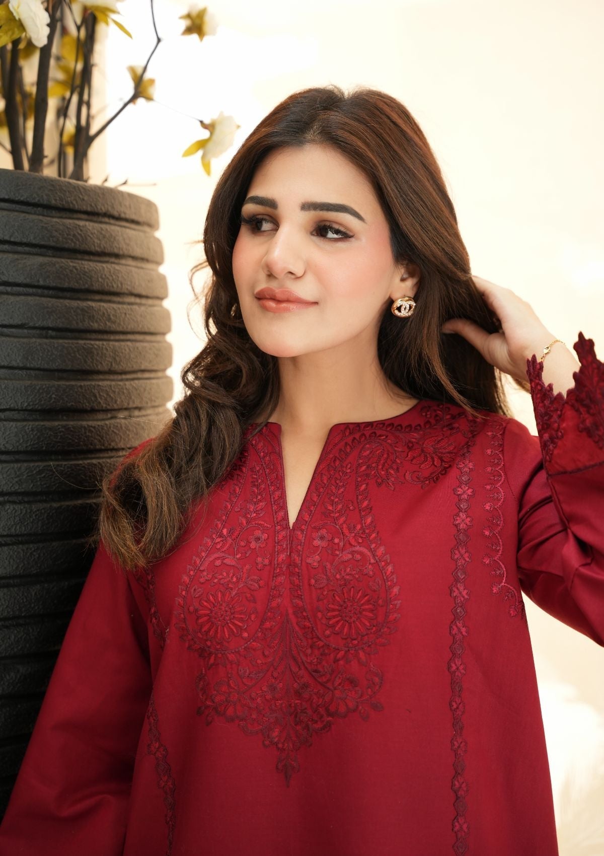Faiza Faisal | FNF Cords Edit | RUBY FUSION - Casual Dress - available at Maria Faisal in UK and USA.