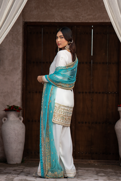 Erum Khan | Sakhiyan Formals | SUFAID PHOOL - Wedding Dress - Maria Faisal